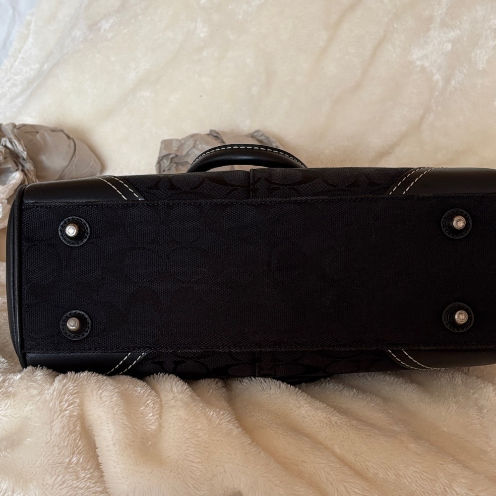 Coach Black Handbag with Silver Accents - Picture 5 of 10